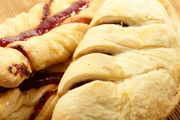 stock image Puff pastry with jam