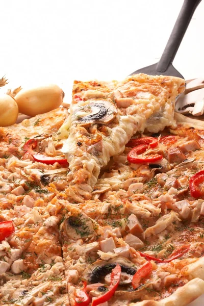 Πίτσα με Ασπρομανίταρα — Φωτογραφία Αρχείου