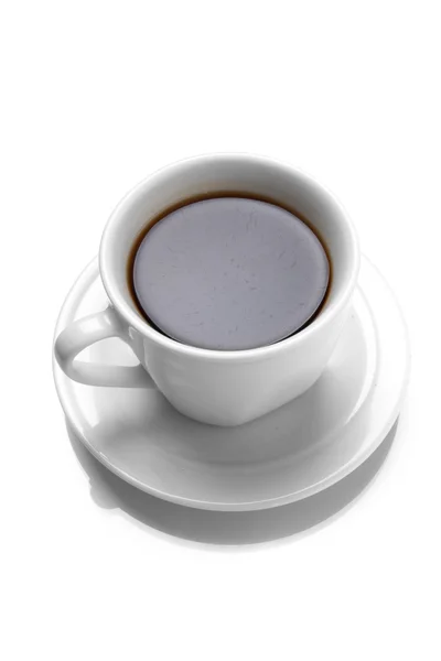 Xícara de café branco perfeito no branco — Fotografia de Stock