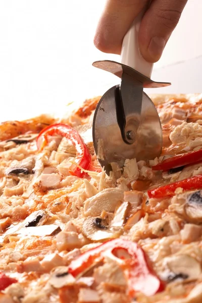 Pizza med champinjoner — Stockfoto