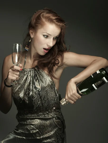 stock image Woman with champagne