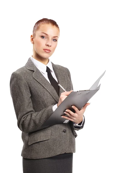 Bizneswoman z folderem — Zdjęcie stockowe