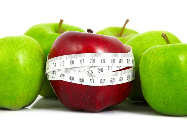 Apples measured the meter, sports apples — Stock Photo, Image