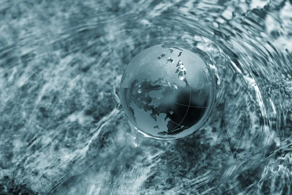 Water stream, globe, ecology — Stock Photo, Image