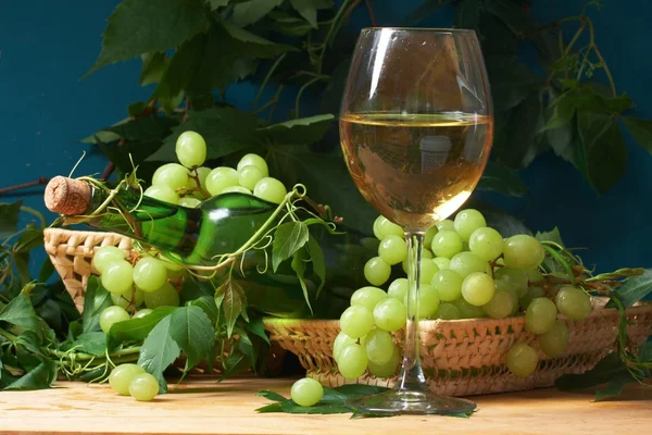 Copo de vinho com garrafa para degustação de vinhos — Fotografia de Stock