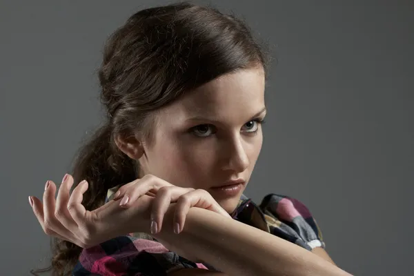 stock image Portrait of the woman in studio