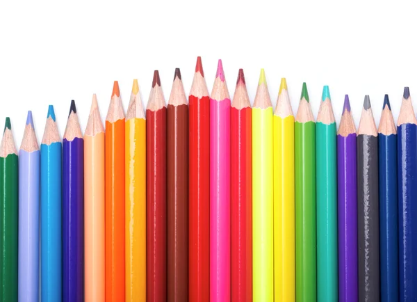 पांढरा पार्श्वभूमीवर रंग पेन्सिल — स्टॉक फोटो, इमेज