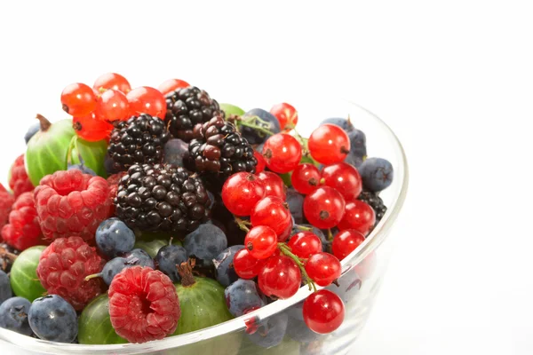 Fruit mix in the glass container — Stock Photo, Image