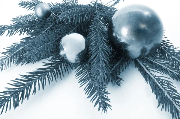 Голубые шары, Рождество — стоковое фото