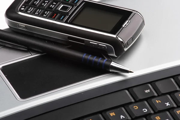 Notebook, phone, business technology — Stock Photo, Image
