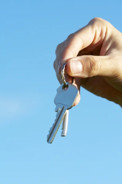 stock image Hand keys in the blue skies