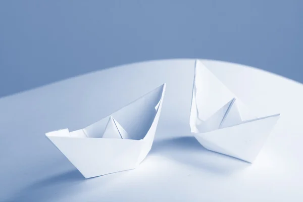 Carta blu barca — Foto Stock