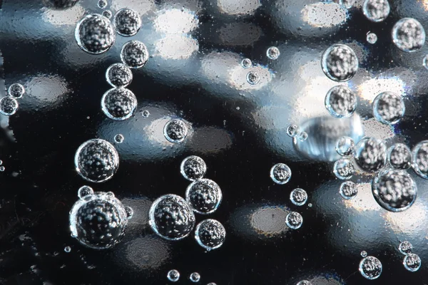 Gota de água e bolhas, fundo — Fotografia de Stock
