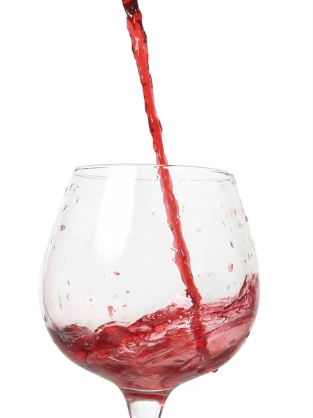 Wine filling a glass — Stock Photo, Image