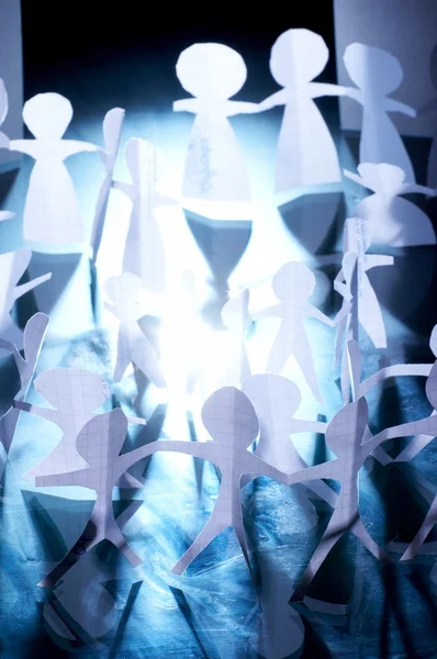 stock image Crowd of paper keeping for hands