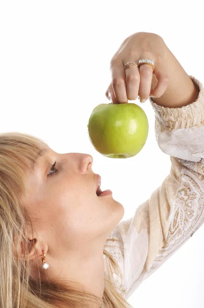 A menina com uma maçã — Fotografia de Stock