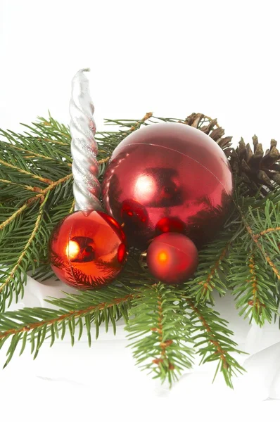 Rode bal, Kerstmis — Stockfoto