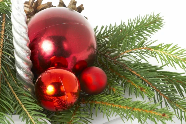 Červený míč, Vánoce — Stock fotografie