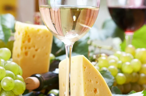 stock image Wine and Cheese still life