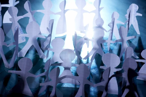 stock image Crowd of paper keeping for hands