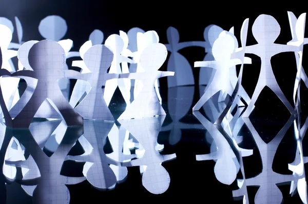 stock image Crowd of paper keeping for hands