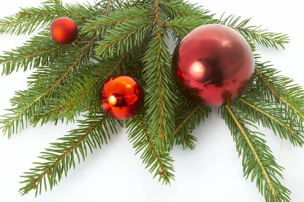 Červený míč, Vánoce — Stock fotografie