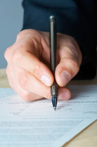 Długopis pracy ręcznej pracy, podpis — Zdjęcie stockowe