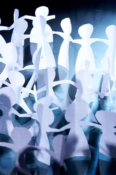 Stock image Crowd of paper keeping for hands