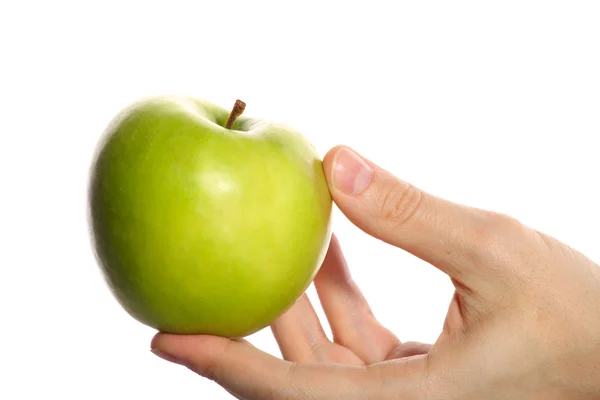 Pomme verte dans une main — Photo