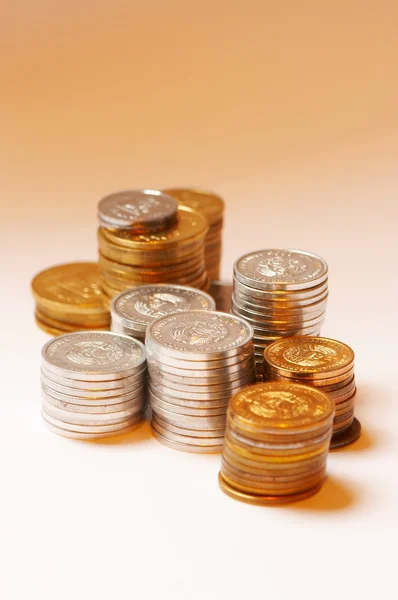 stock image Silver and gold coins