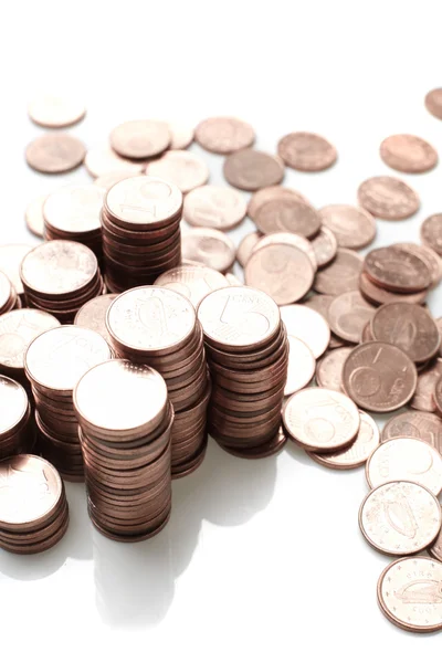 stock image Coins on white background