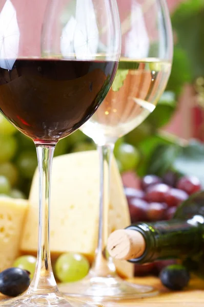 stock image Wine and Cheese still life