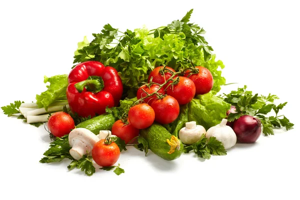 Frisches Gemüse, Obst und andere Lebensmittel. — Stockfoto