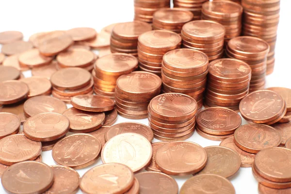 stock image Coins on white background