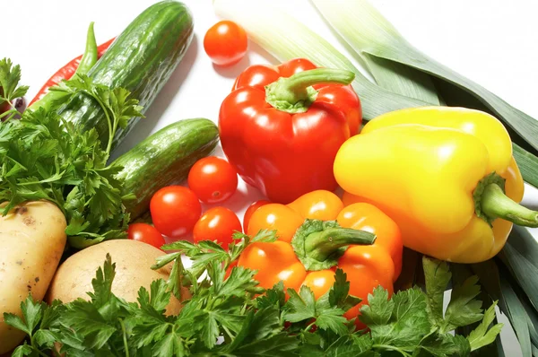 ताज्या भाज्या, फळे आणि इतर खाद्यपदार्थ . — स्टॉक फोटो, इमेज
