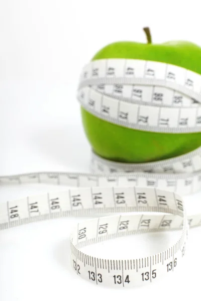 Manzanas verdes midieron el medidor, manzanas deportivas —  Fotos de Stock
