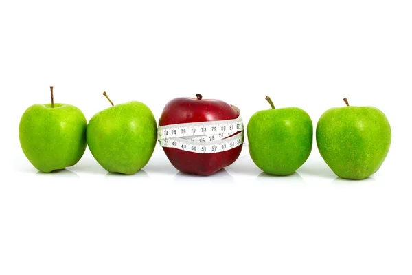 Pommes mesurées au mètre, pommes de sport — Photo