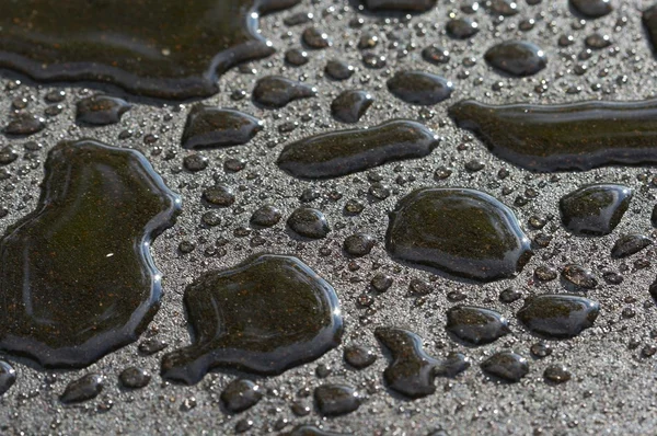 Drops on fresh asphalt — Stock Photo, Image