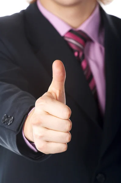 Um homem de negócios com uma mão de gesto — Fotografia de Stock