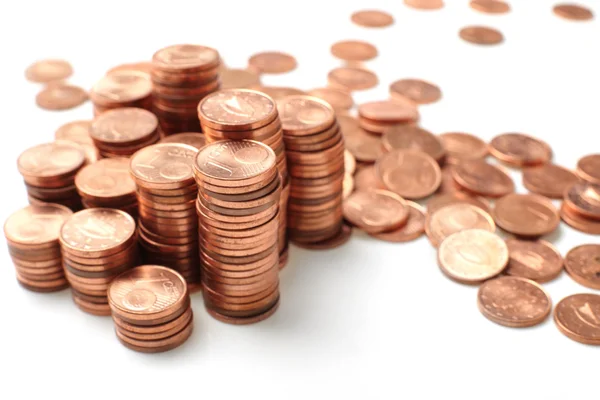 Coins on white background — Stock Photo, Image