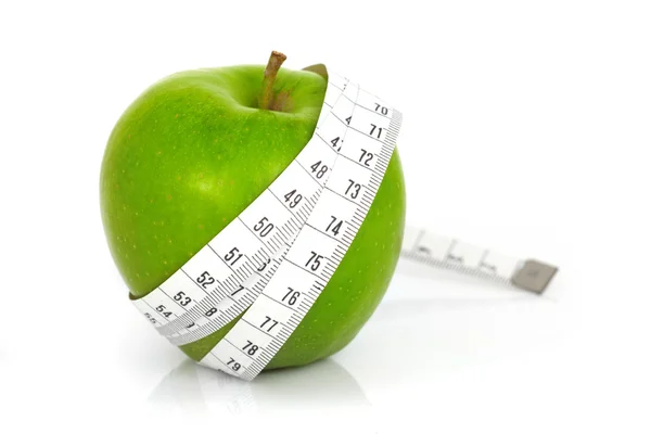 绿色苹果量米，运动苹果量米 — 图库照片
