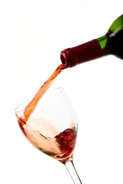 Wypełnienie szklankę, pić wino czerwone — Zdjęcie stockowe