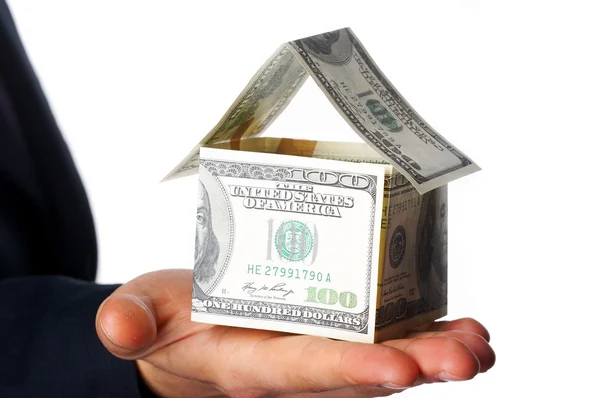 El dinero de la casa en manos humanas — Foto de Stock