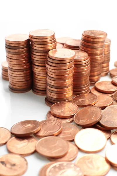 stock image Coins on white background