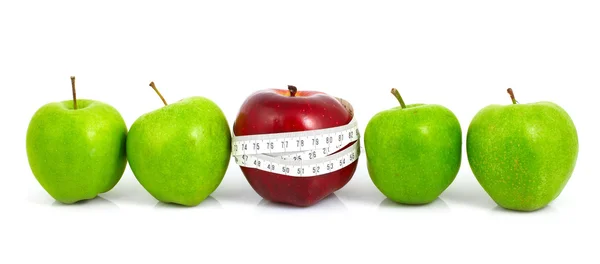 Maçãs mediram o medidor, maçãs esportivas — Fotografia de Stock