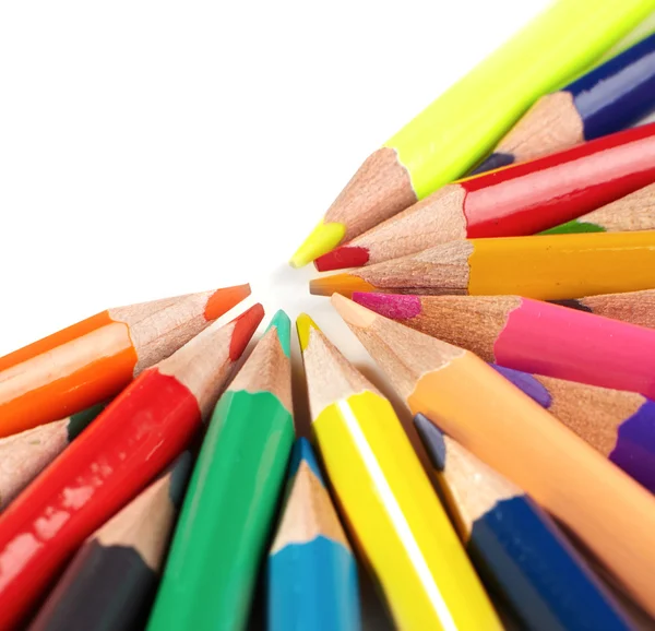 Color pencils on white background Stock Image