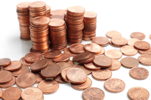 stock image Coins on white background