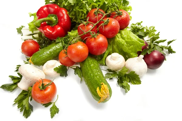 Produtos hortícolas frescos, frutas e outros géneros alimentícios . — Fotografia de Stock