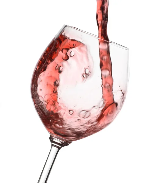 Wine filling a glass — Stock Photo, Image