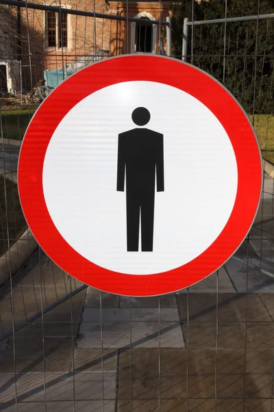 Pedestrian walk prohibited sign — Stock Photo, Image